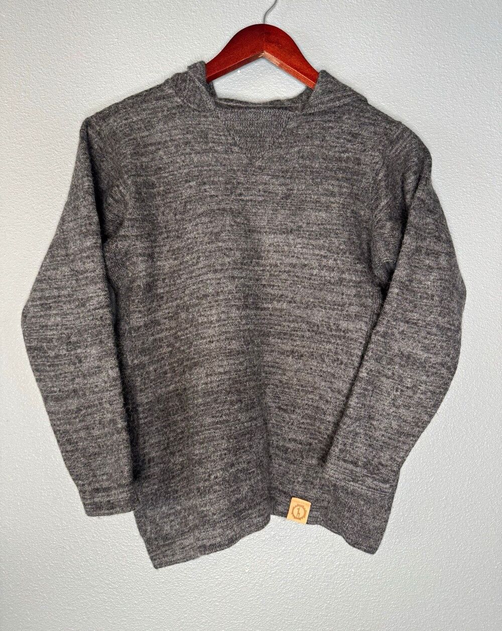 PAKA The Hoodie Alpaca Knit Charcoal Gray Handmade Peru Unisex Pullover